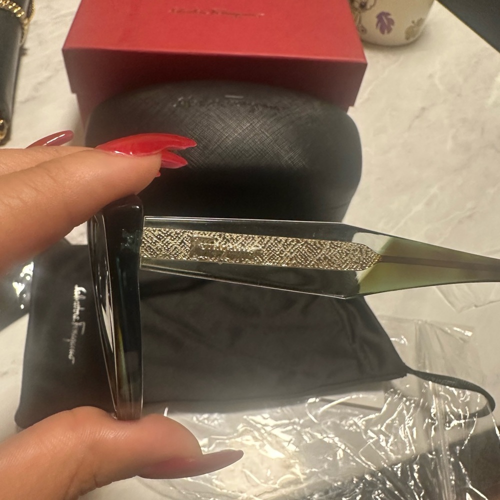 Salvatore Ferragamo Tortoise & Green Sunglasses